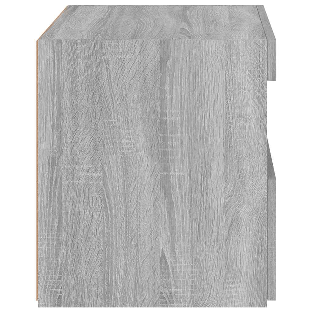 Nachttisch mit LED-Leuchten Grau Sonoma 50x40x45 cm